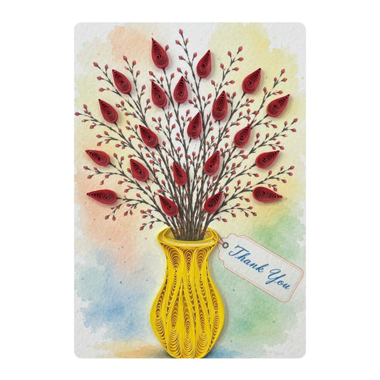 Quilling- "Thank You Flowers" Card and Magnet