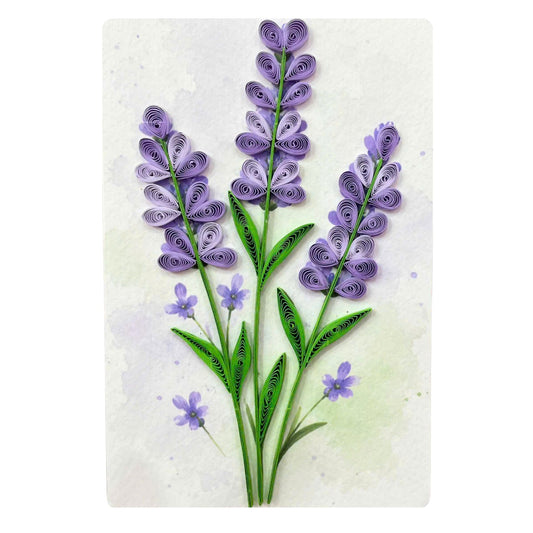 Quilling- "Lavender" Card and Magnet