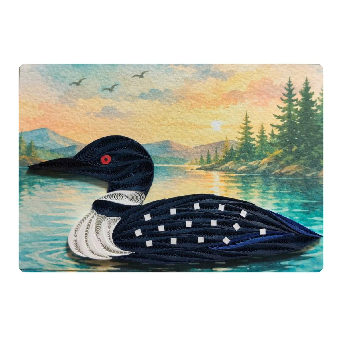 Quilling- "Loon" Card and Magnet