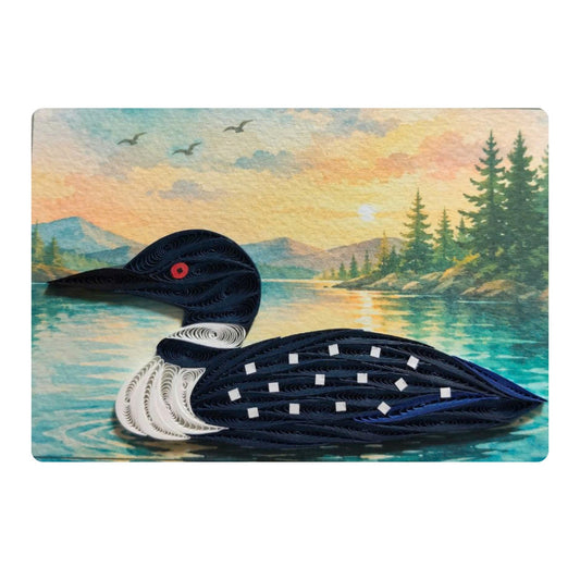Quilling- "Loon" Card and Magnet