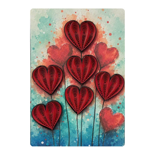 Quilling- "Heart Flowers" Card and Magnet