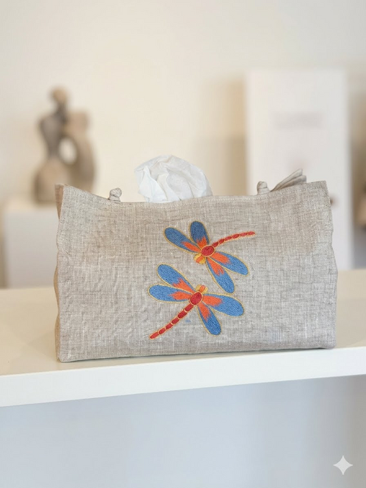 Tissue Box Covers for RECTANGLE boxes, NEW! hand embroidered linen
