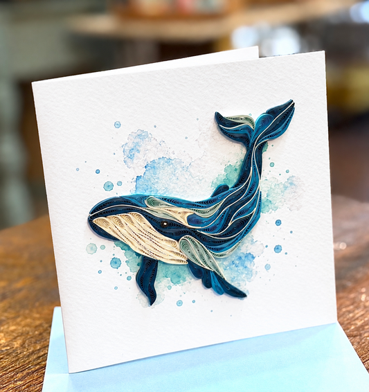 Quilling- "Blue Whale" Card and Magnet