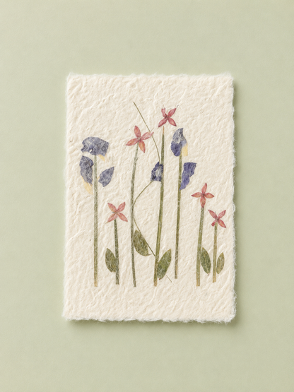 Mulberry Paper Notecards w/ Real Flowers and Frayed Edges