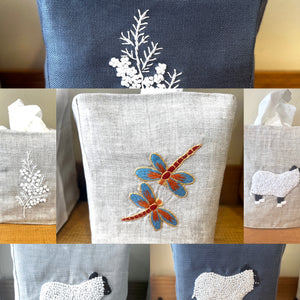 Hand Embroidered Tissue Box Covers