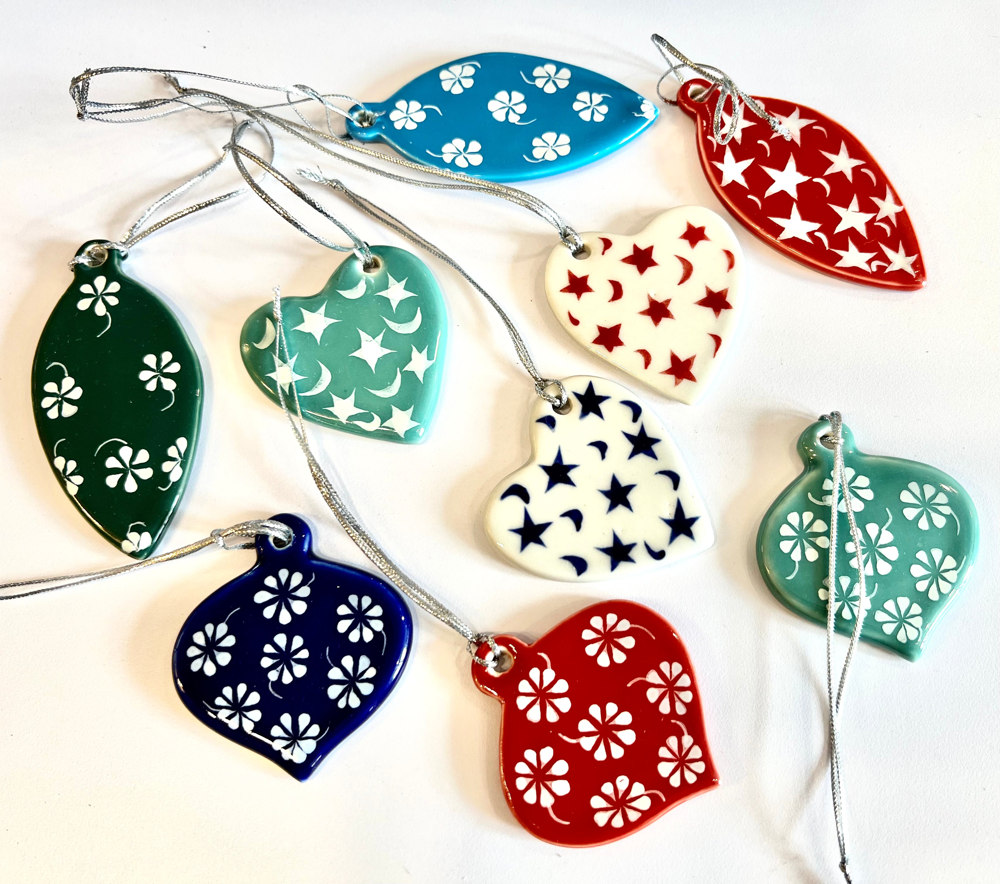 Ceramic Holiday Ornaments, handmade in Vietnam