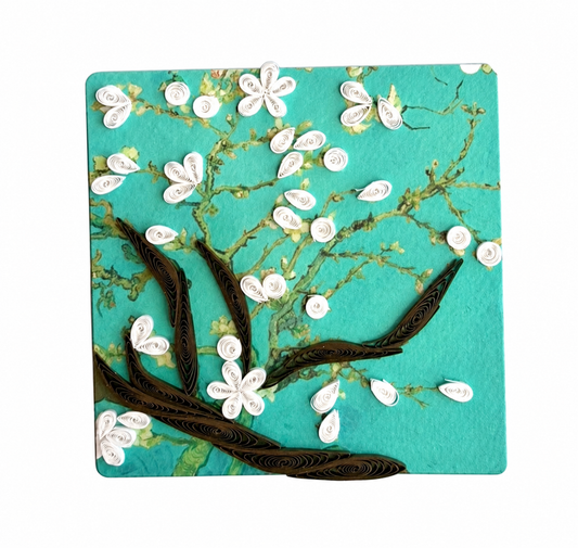 Quilling- "Apple Blossoms" Card and Magnet