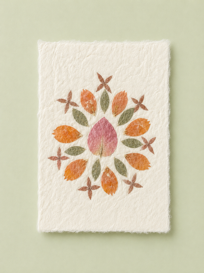 Mulberry Paper Notecards w/ Real Flowers and Frayed Edges