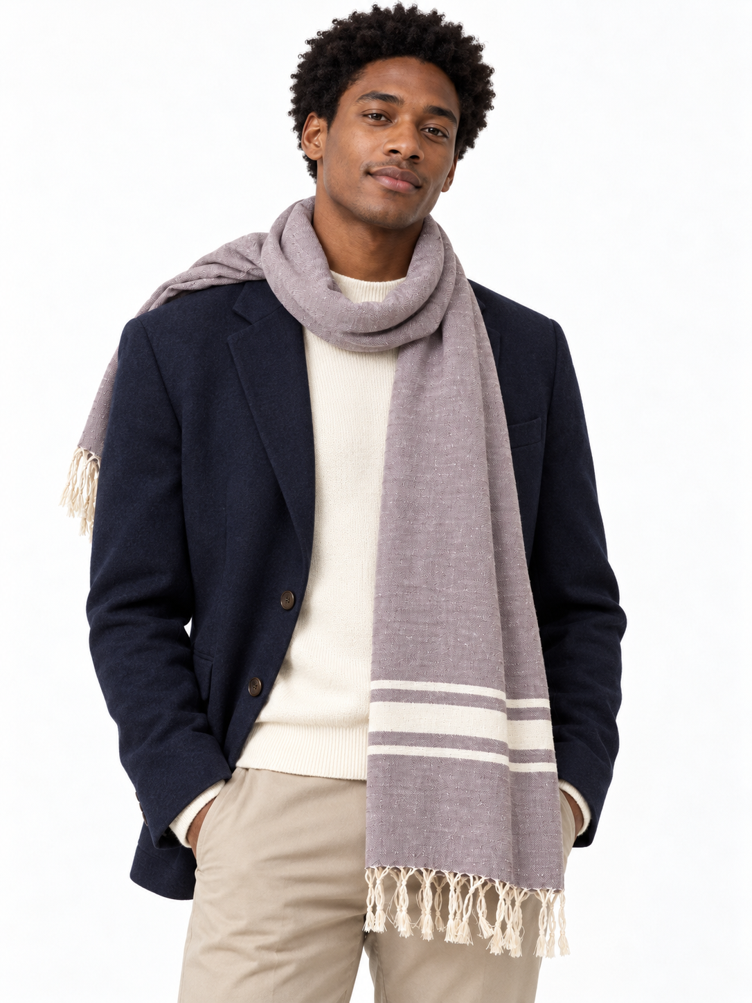 "Cambridge" Cotton Scarves in 3 colors, 62" x 30", handwoven in Laos