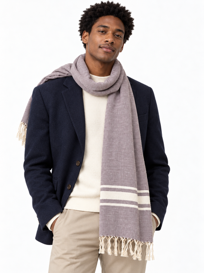 "Cambridge" Cotton Scarves in 3 colors, 62" x 30", handwoven in Laos