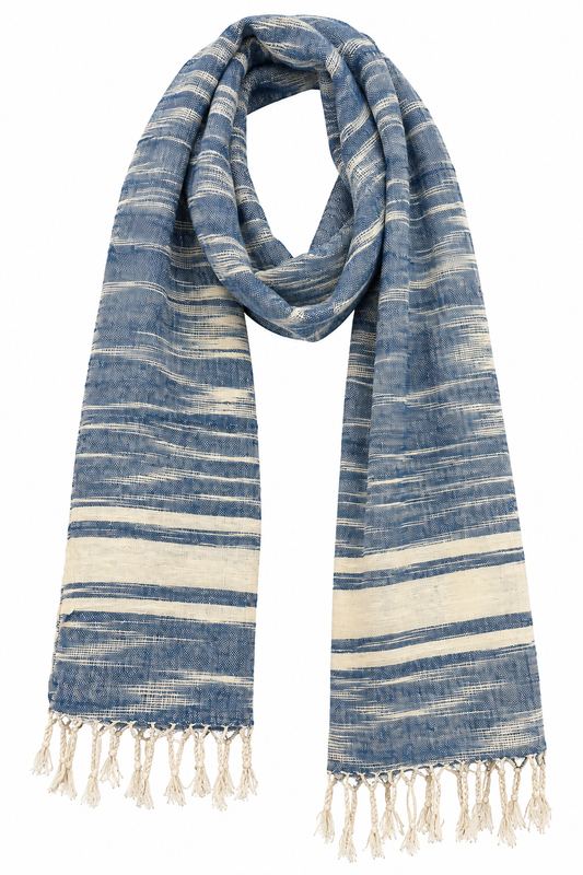 Scarf: "San Francisco", 30" x 62", 100% cotton handwoven in Laos