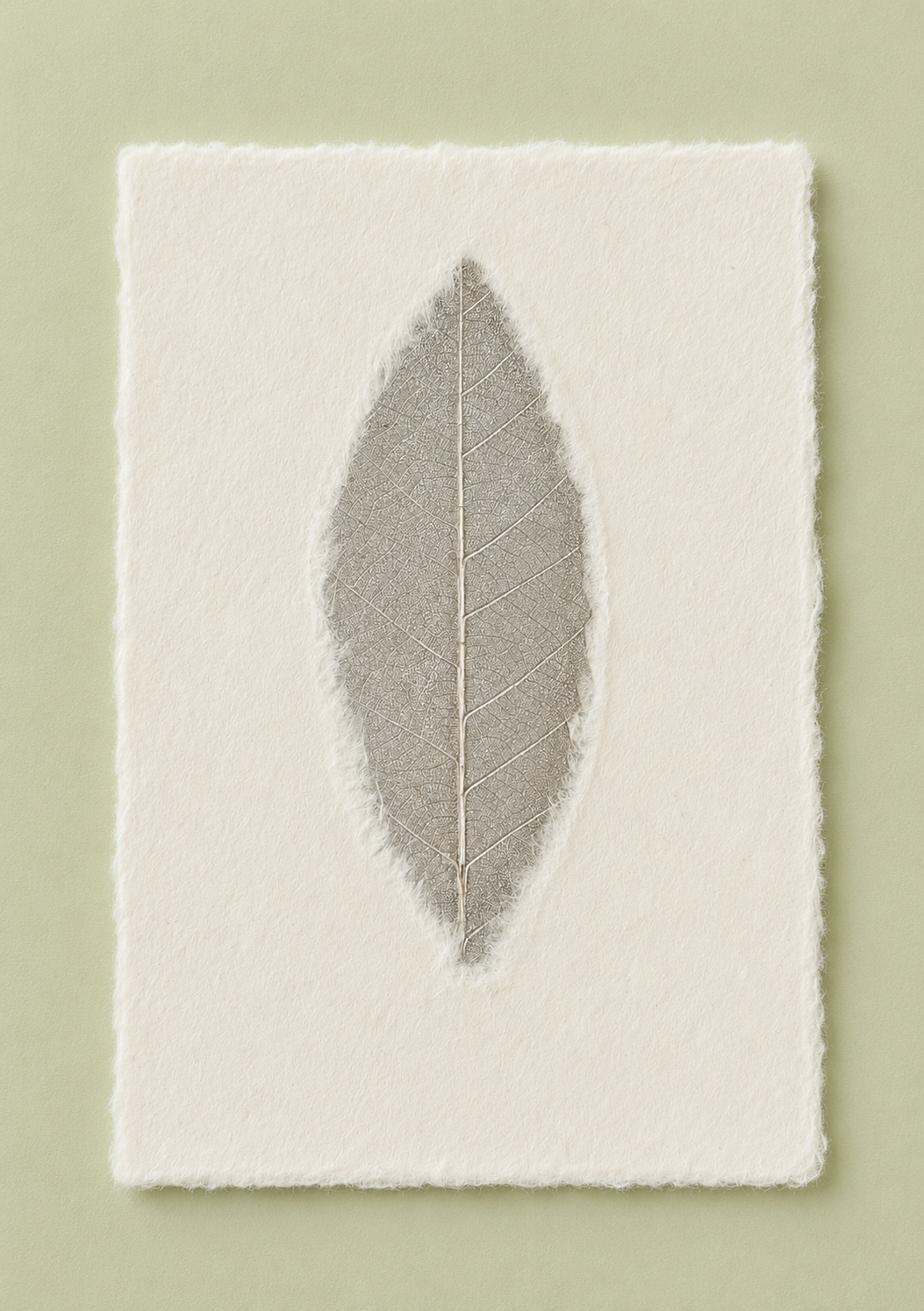 Mulberry Paper Notecards w/ Dyed Leaves and Frayed Edges