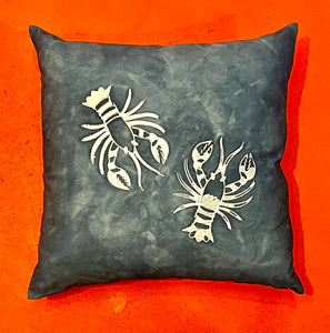 “Twin Lobsters” Batik 18” Pillow Cover