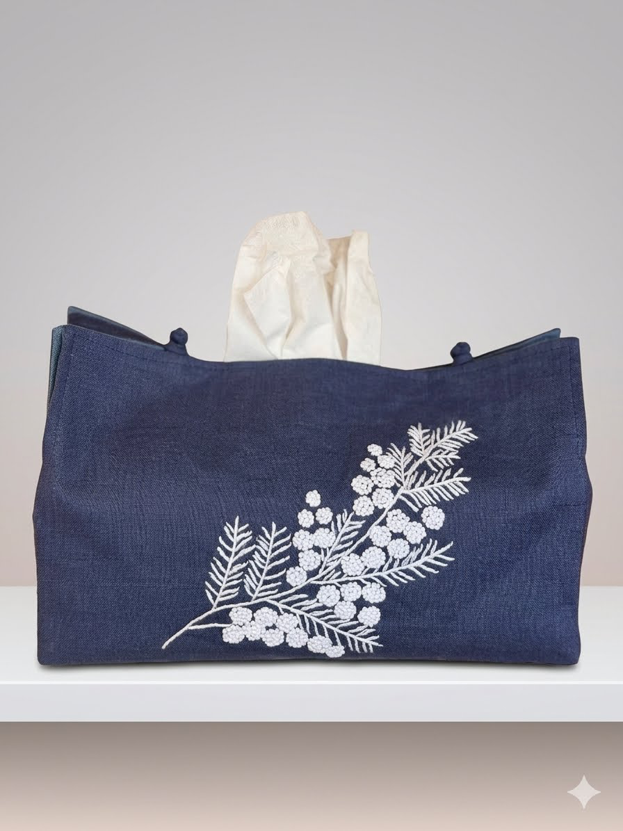Tissue Box Covers for RECTANGLE boxes, NEW! hand embroidered linen