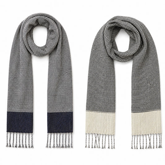 Handwoven Cotton Scarves in "Houndstooth" pattern, from Cambodia