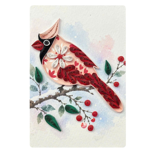 Quilling- "Cardinal" Card and Magnet