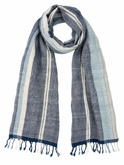 Scarf "Cape Cod", 76" x 30", 100% cotton handwoven in Laos