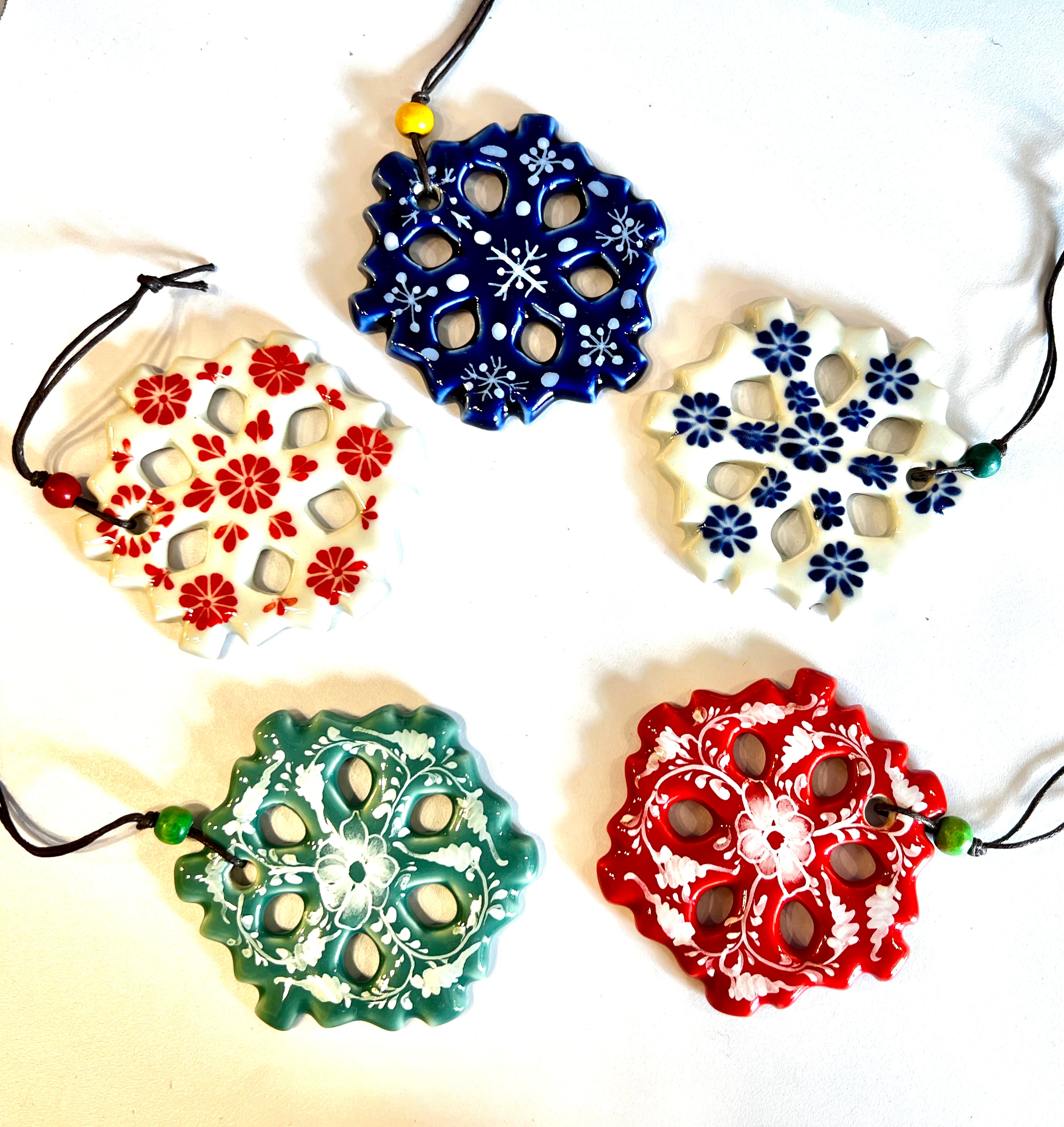 Ceramic Holiday Ornaments, handmade in Vietnam
