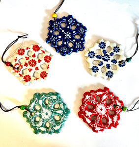 Ceramic Holiday Ornaments, handmade in Vietnam