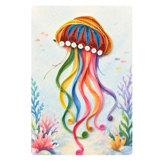 Quilling- "Jellyfish" Card and Magnet