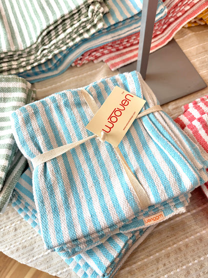 "Picnic Stripes" Summer Napkins, handwoven in Laos