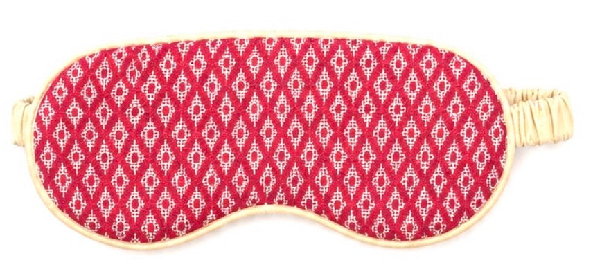 “Chie” Eye Mask, handwoven cotton w/ small diamonds pattern