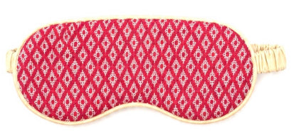 “Chie” Eye Mask, handwoven cotton w/ small diamonds pattern