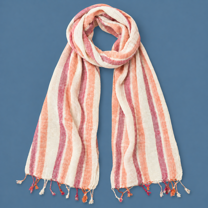 "Sedona" Cotton Scarf, 70" x 26", handwoven in Laos