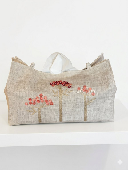 Tissue Box Covers for RECTANGLE boxes, NEW! hand embroidered linen