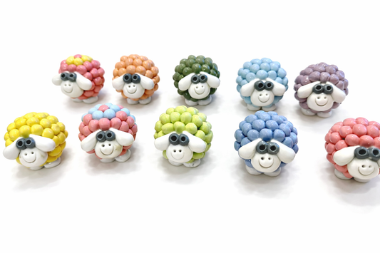 Hand-painted Ceramic Sheep Paperweights, from Bat Trang, Vietnam