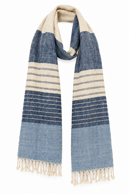 "Newport" Cotton Scarf, 70" x 26", handwoven in Laos