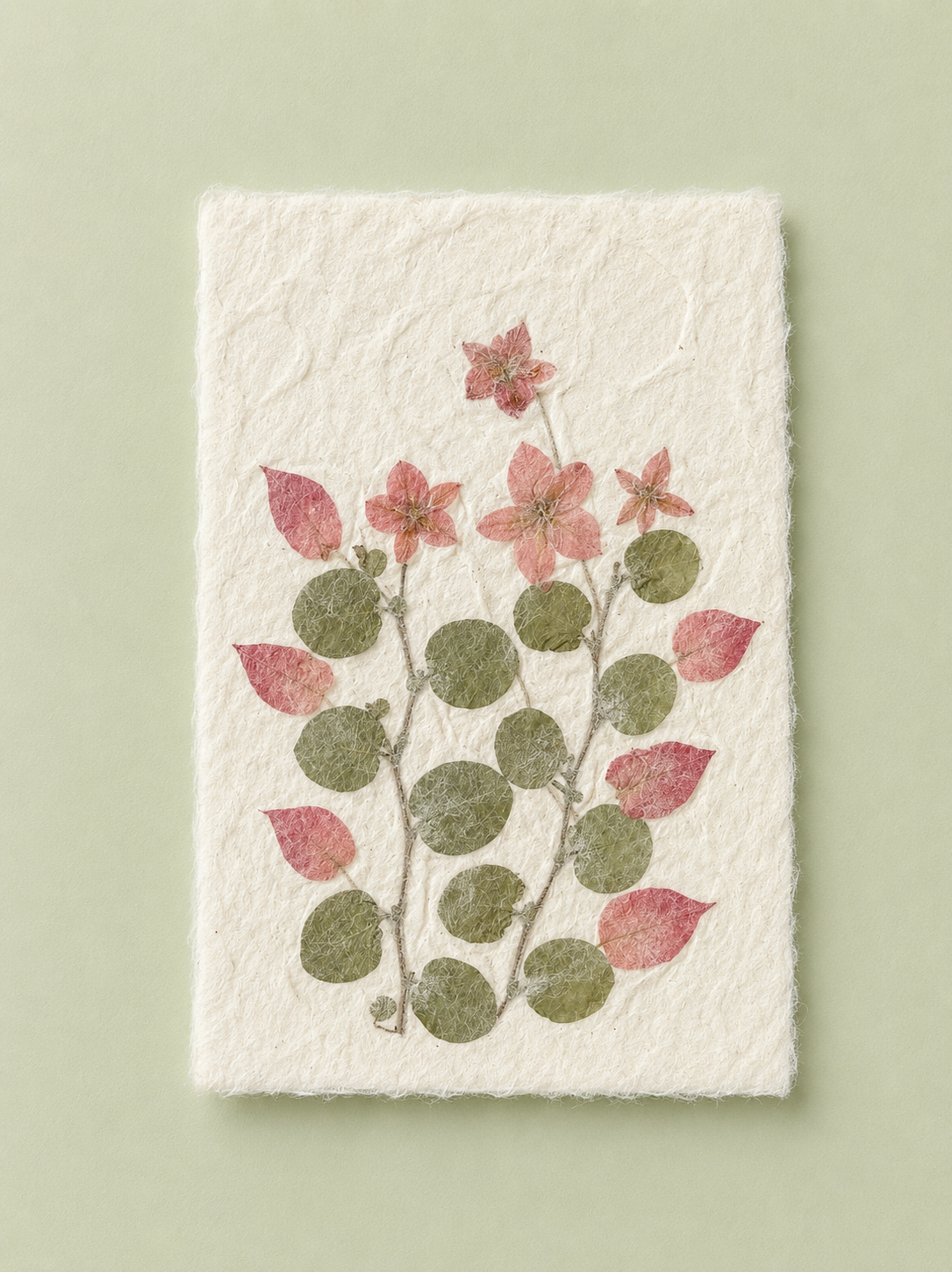 Mulberry Paper Notecards w/ Real Flowers and Frayed Edges