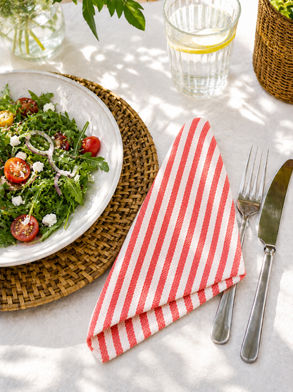 "Picnic Stripes" Summer Napkins, handwoven in Laos