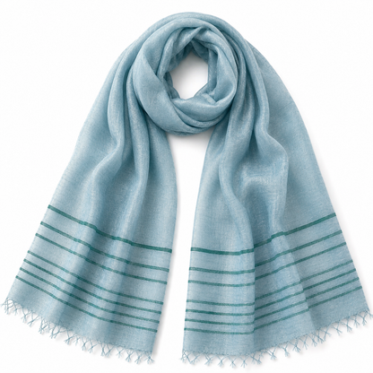 "Lines of Silk" Scarves, ~23" x 72", lightweight, silk/viscose blend, handmade in Vietnam
