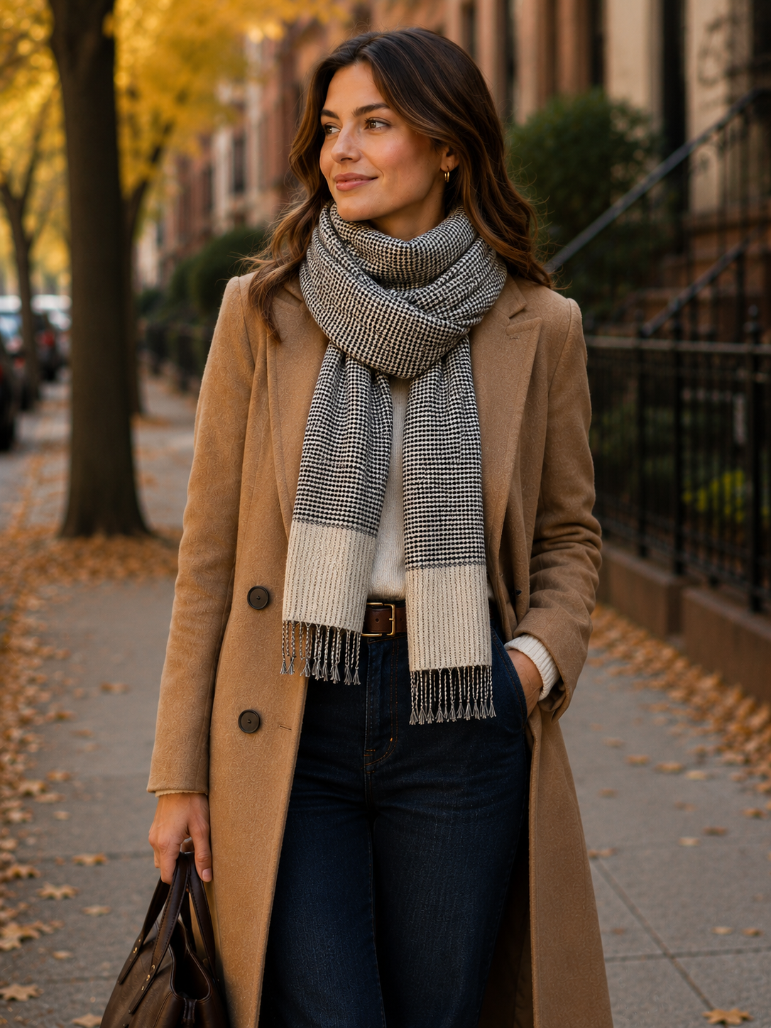 Handwoven Cotton Scarves in "Houndstooth" pattern, from Cambodia