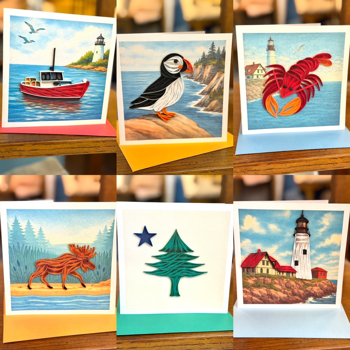 Quilling Cards for Maine-- in 6 designs
