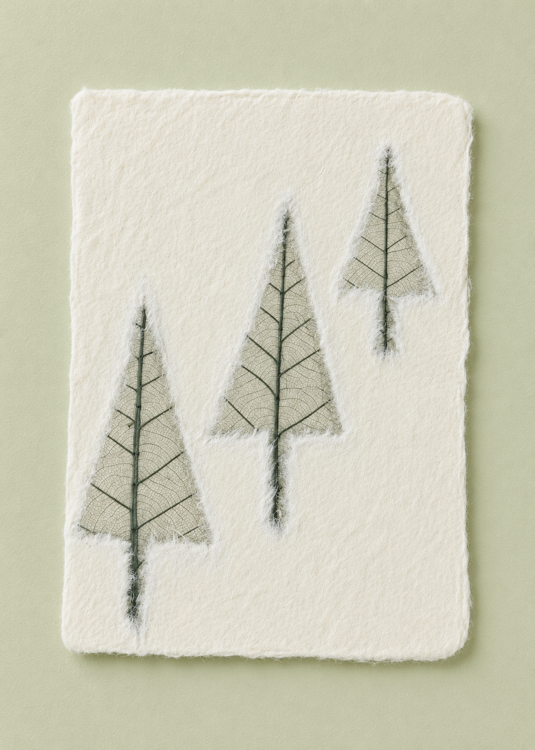 Mulberry Paper Notecards w/ Dyed Leaves and Frayed Edges