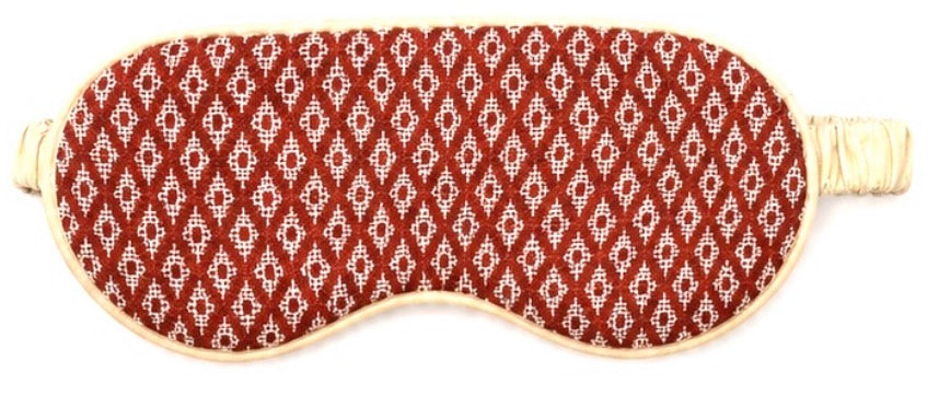 “Chie” Eye Mask, handwoven cotton w/ small diamonds pattern