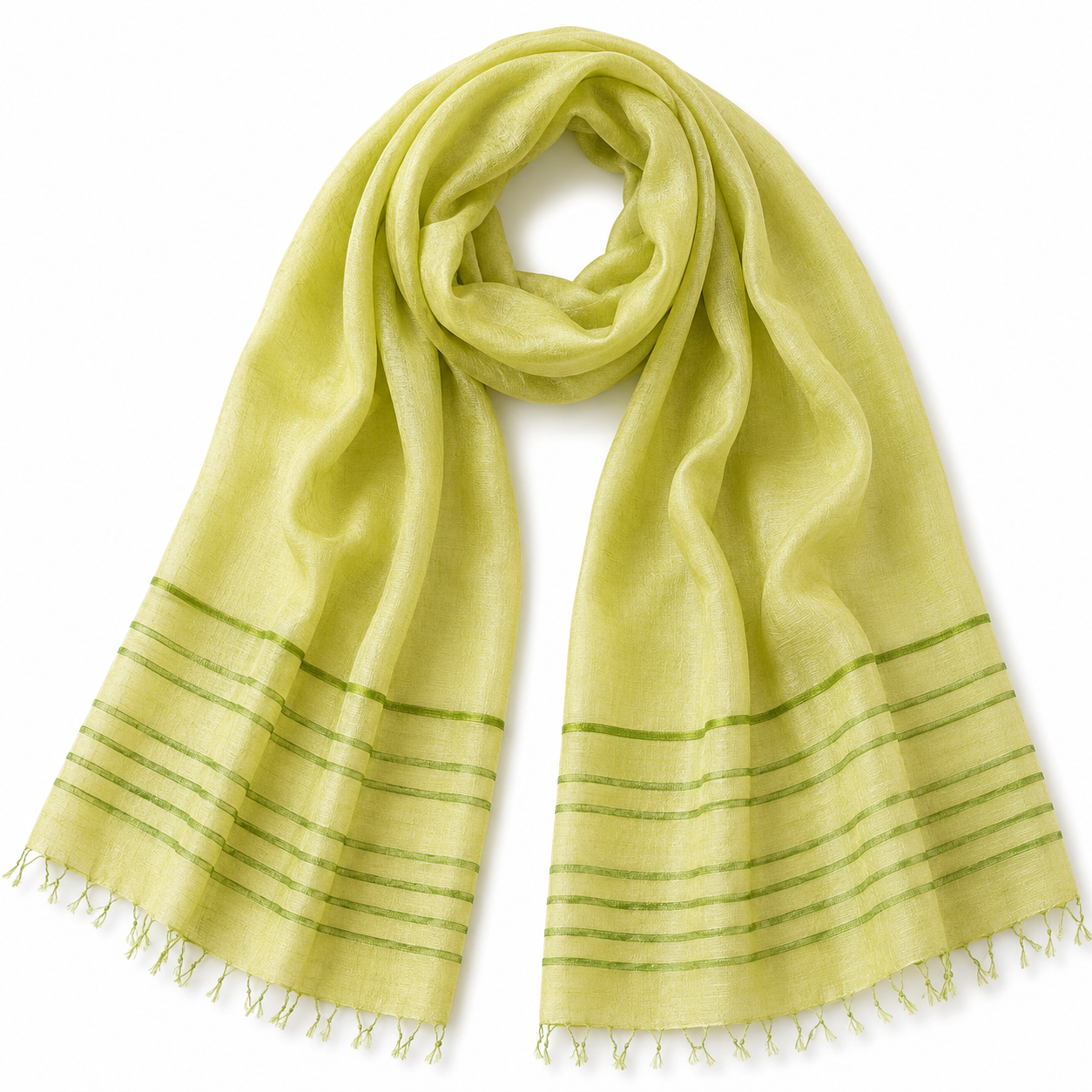 "Lines of Silk" Scarves, ~23" x 72", lightweight, silk/viscose blend, handmade in Vietnam