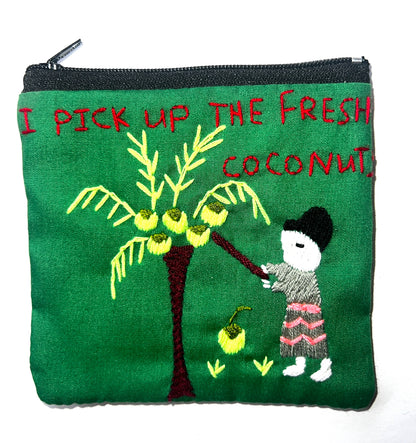 "Chalee" Small Hand Embroidered Pouches by Hmong Youth in Laos