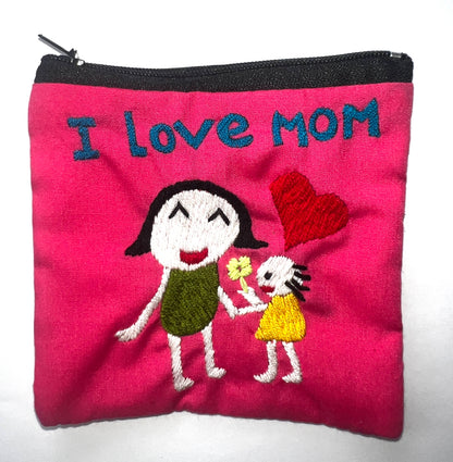 "Chalee" Small Hand Embroidered Pouches by Hmong Youth in Laos
