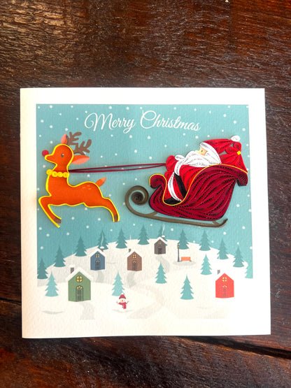 Quilling Cards for Christmas, handmade with strips of paper