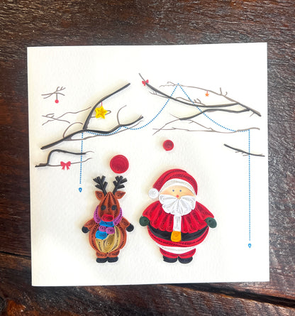Quilling Cards for Christmas, handmade with strips of paper