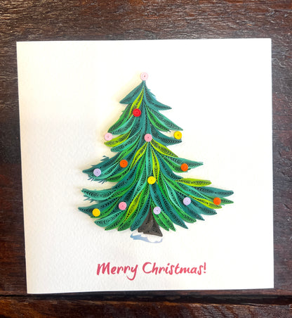 Quilling Cards for Christmas, handmade with strips of paper