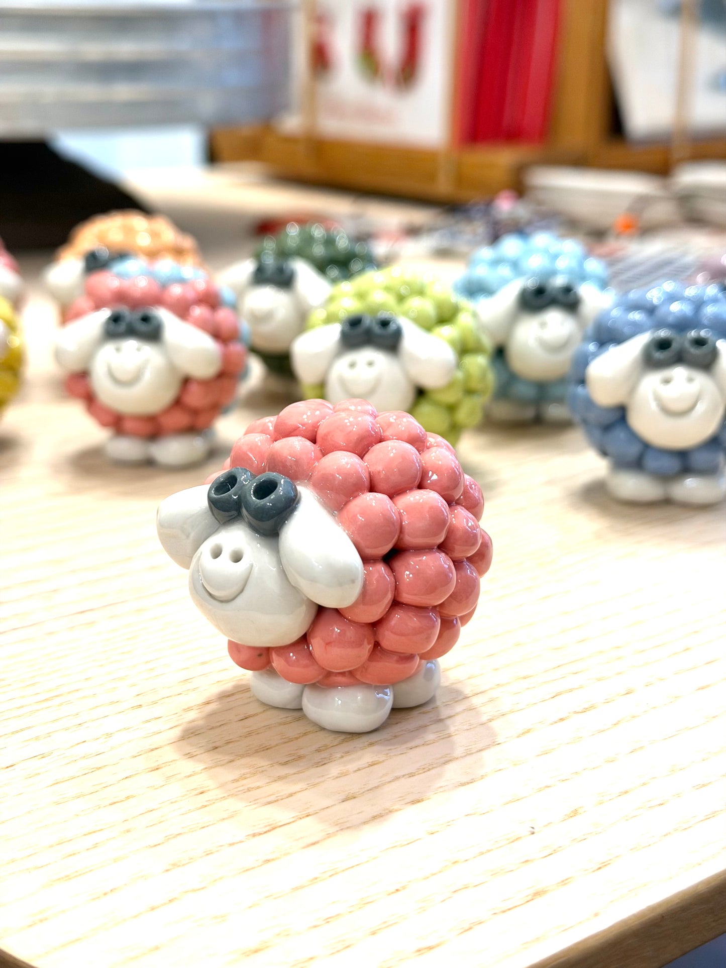 Hand-painted Ceramic Sheep Paperweights, from Bat Trang, Vietnam