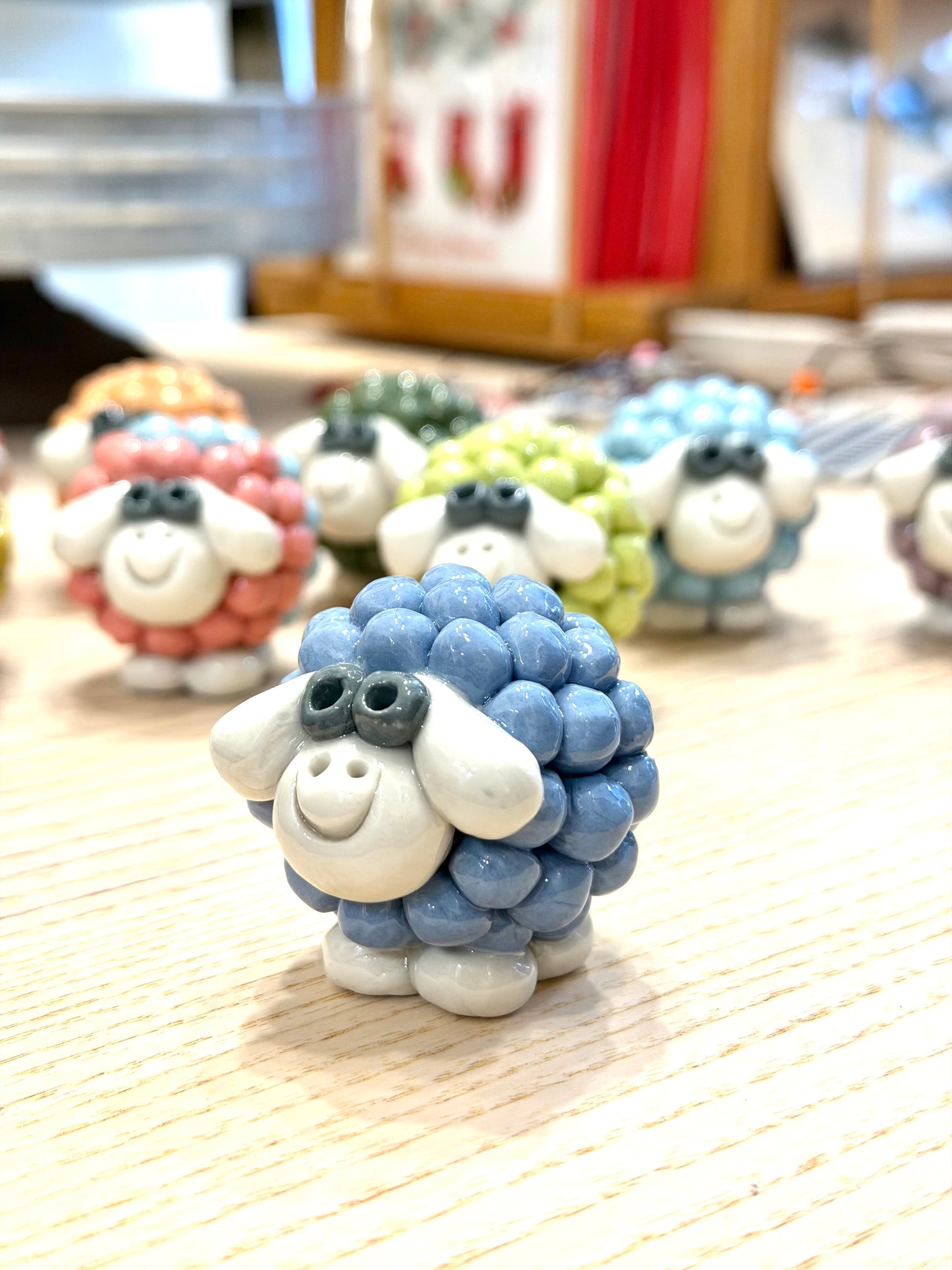 Hand-painted Ceramic Sheep Paperweights, from Bat Trang, Vietnam