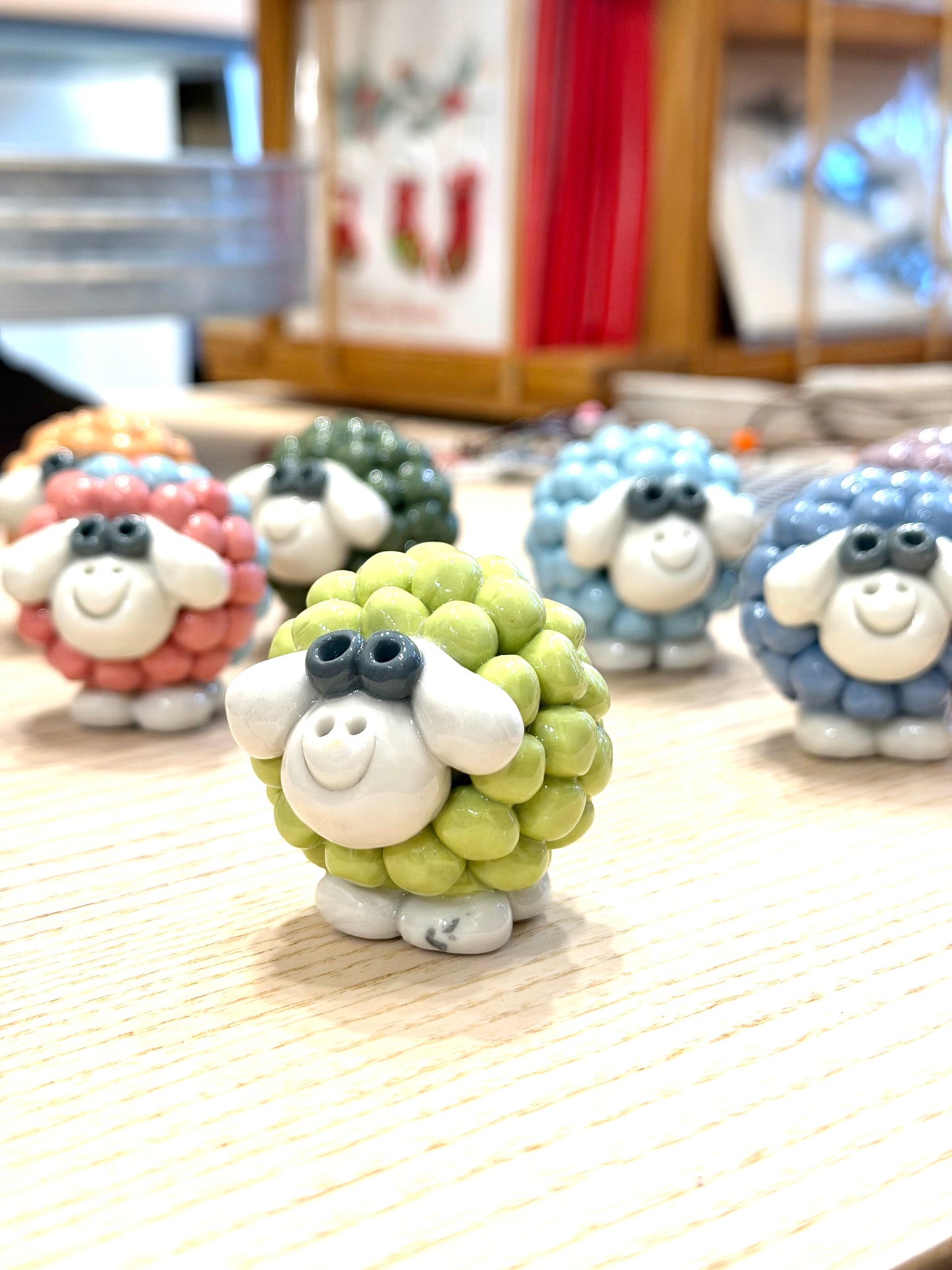 Hand-painted Ceramic Sheep Paperweights, from Bat Trang, Vietnam