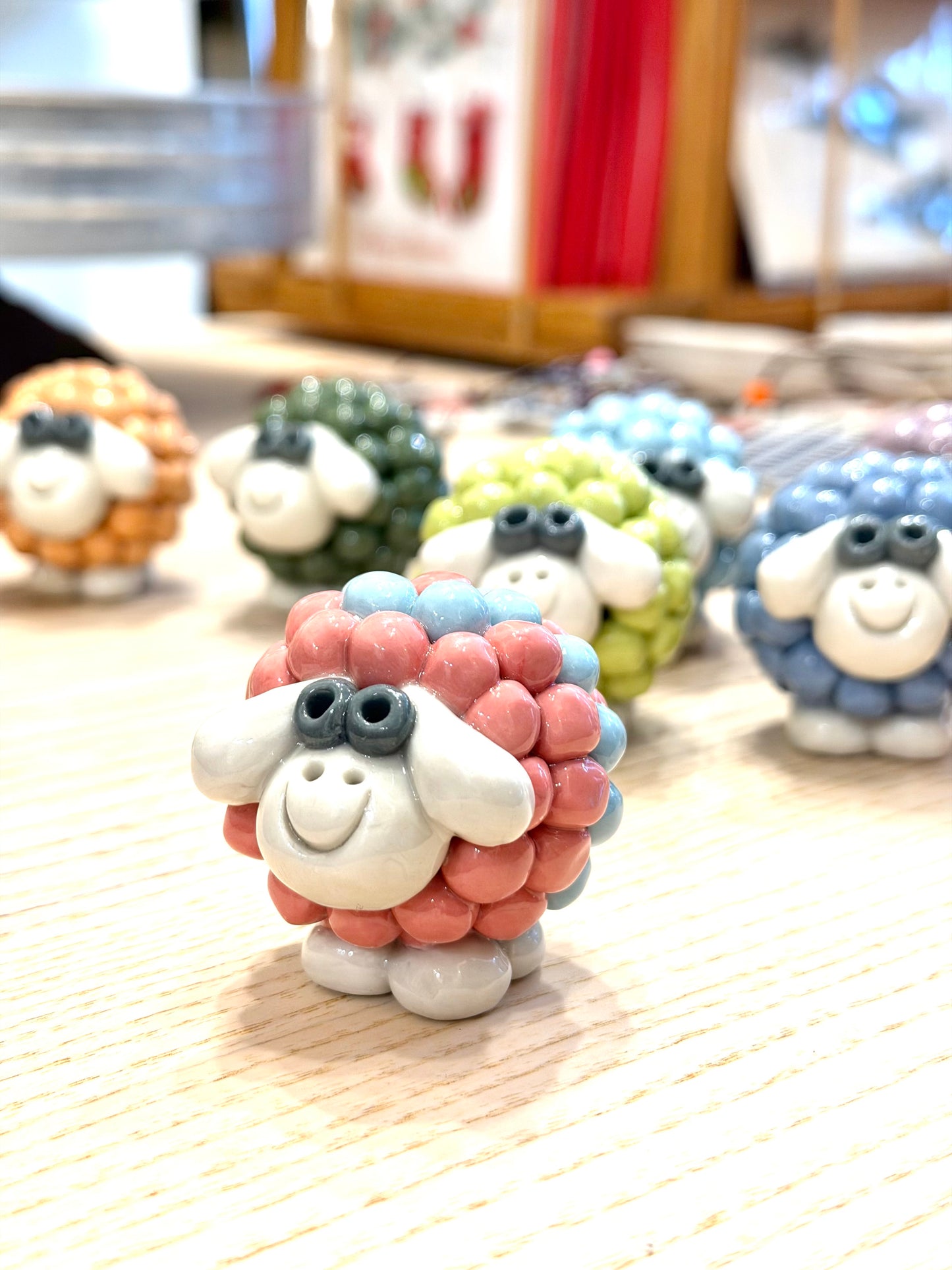 Hand-painted Ceramic Sheep Paperweights, from Bat Trang, Vietnam