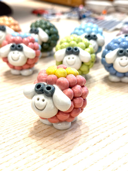 Hand-painted Ceramic Sheep Paperweights, from Bat Trang, Vietnam