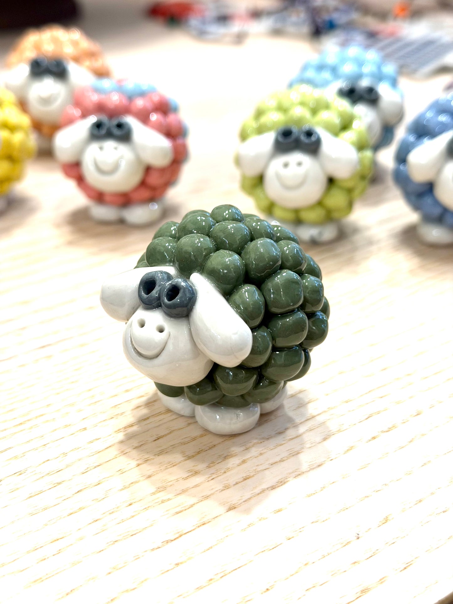 Hand-painted Ceramic Sheep Paperweights, from Bat Trang, Vietnam